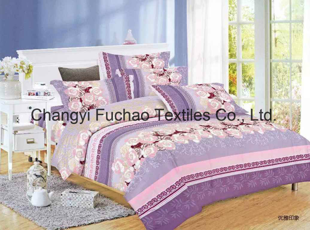 100% Cotton Poly Bed Sheet Bedding Set for Hotel Use