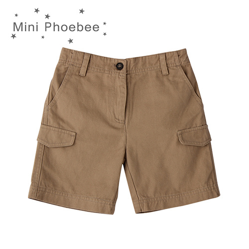 Phoebee 100% Cotton Boys Khaki Shorts for Summer with Pockets