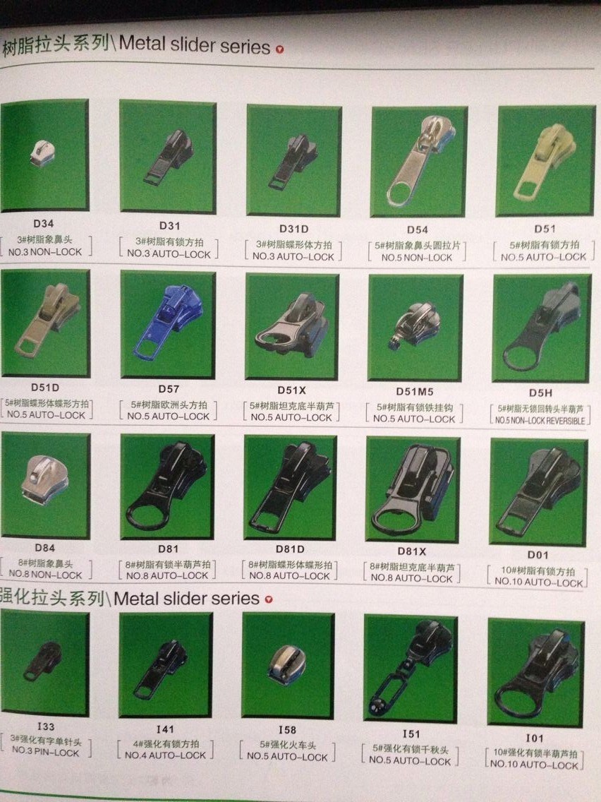 Classic Zipper Various Colors and Models of Metal Sliders
