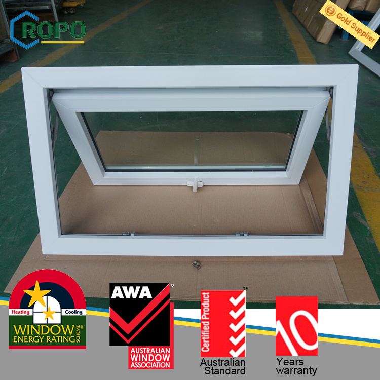 UPVC Double Glazed Window, PVC Awning Window Design