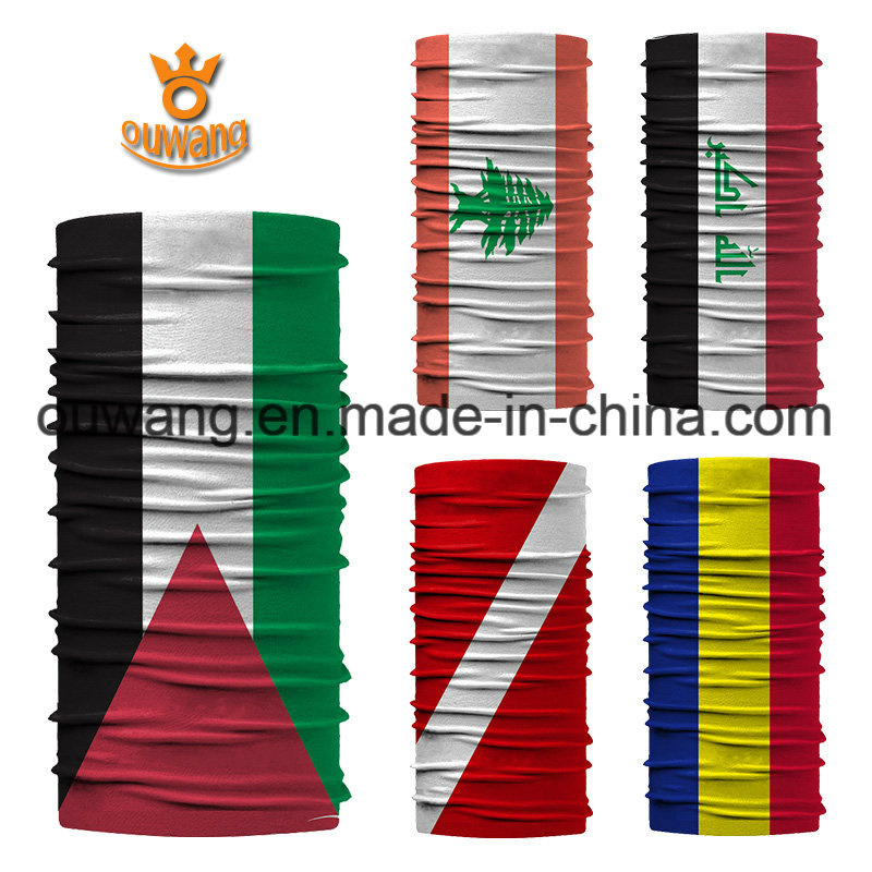 Custom Print Logo Polyester Seamless Tube Flags Bandana