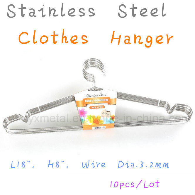 High Quality Metal Solid Stainless Steel Clothes Coat Wire Hangers