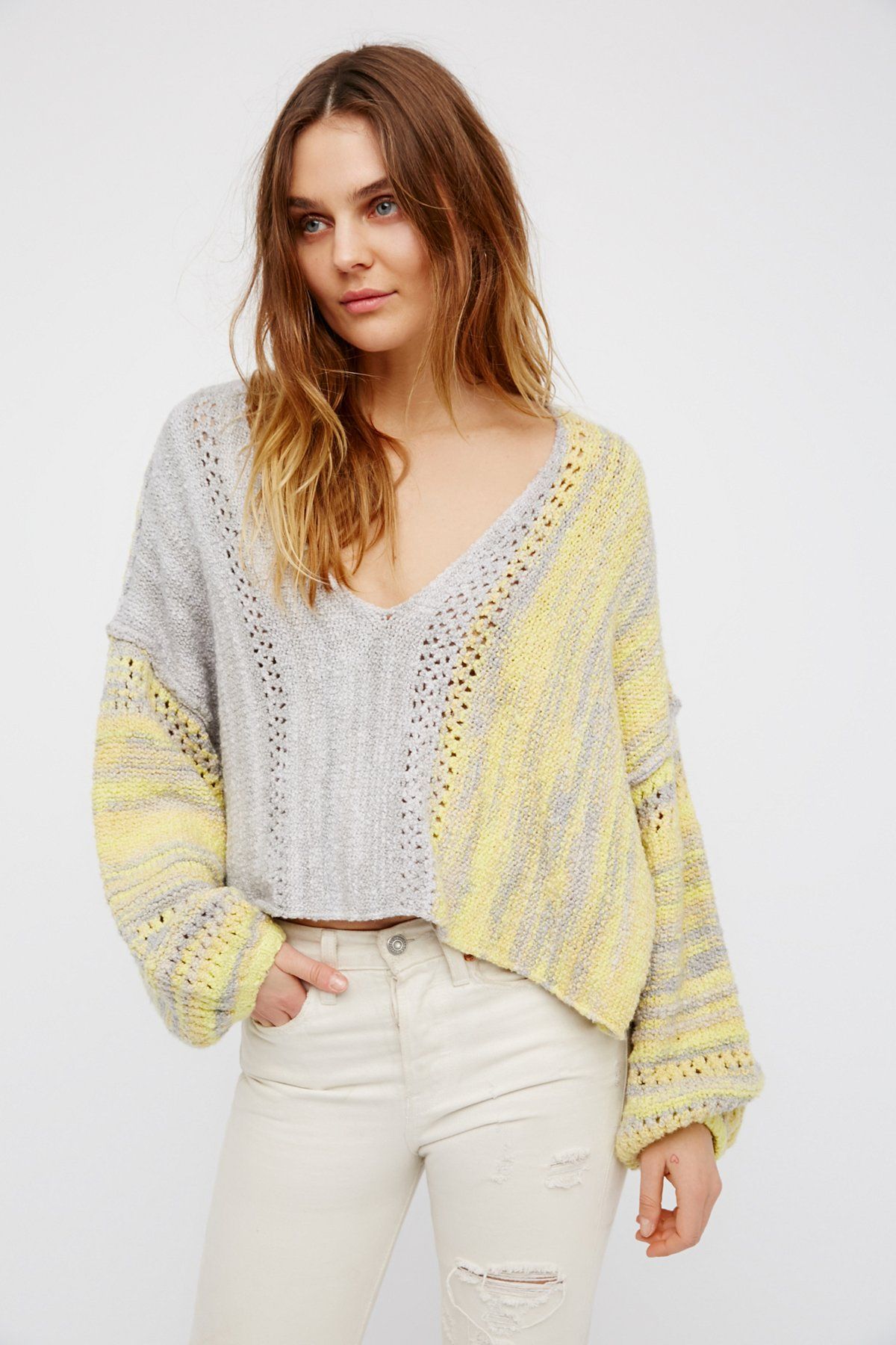 Cozy V-Neckline Sweater with an Easy Shape and Dolman Style Sleeves