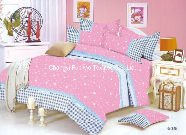 Poly/Cotton Printed King Fitted Bedspread Patchwork Bedding Set T/C 65/35