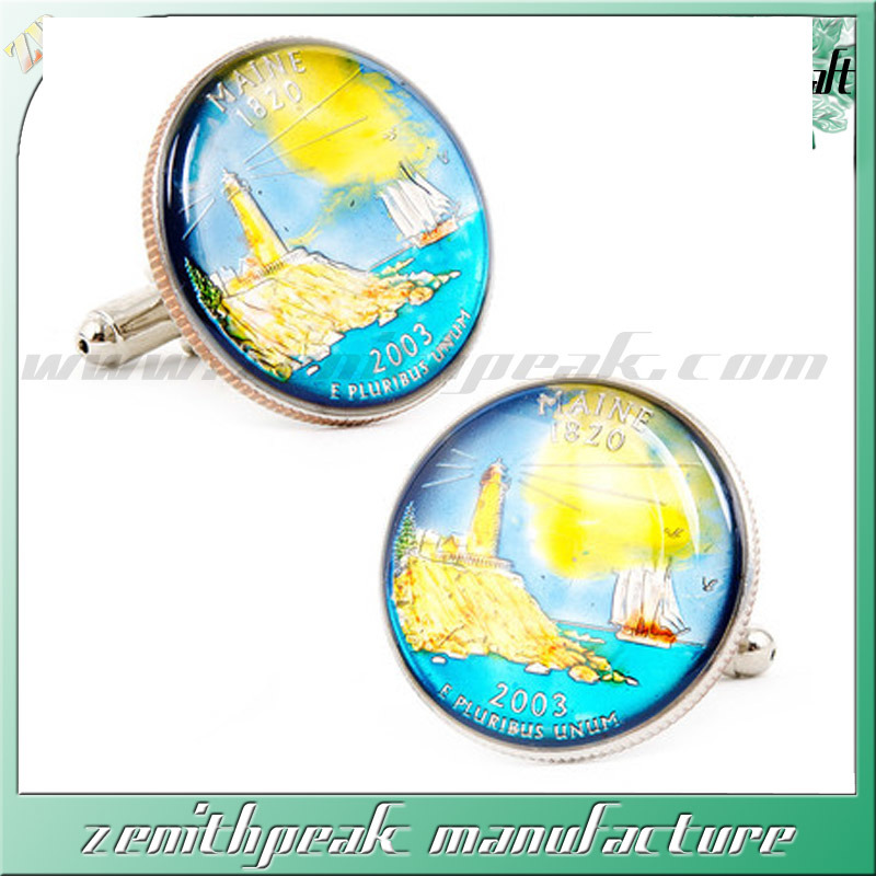 Fashion Style Colorful Metal Cufflinks for Costume Accessory
