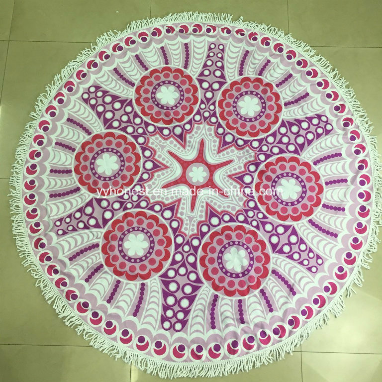 High Quality Custom Different Design Microfiber Round Beach Towel