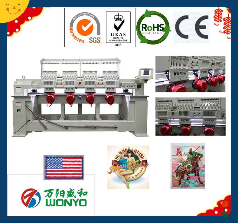 Computerized 4 Heads Towel/Chenille Embroidery Machine Wonyo Model Wy1204c/904c