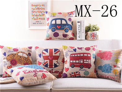 Cotton Case Retro British Style Sofa Cushion Car Waist Cushion Pillow