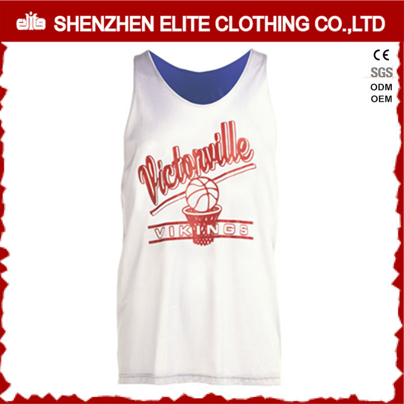 2016 Latest Design Reversible Basketball Jersey with Logo and Number