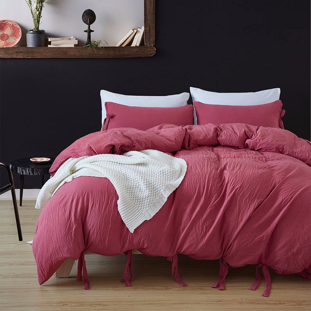 Soft Comforter Cover Quilt Case Hypoallergenic Solid Bedding