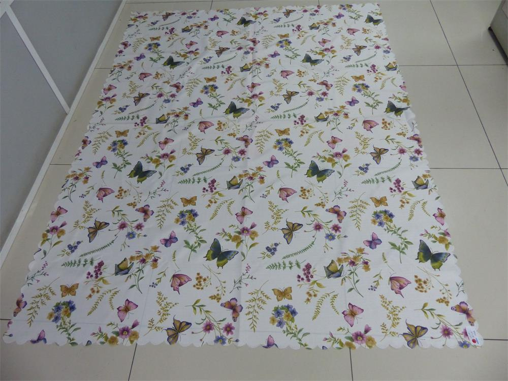 100% Polyester Transfer Printed Mock-Linen Table Cloth