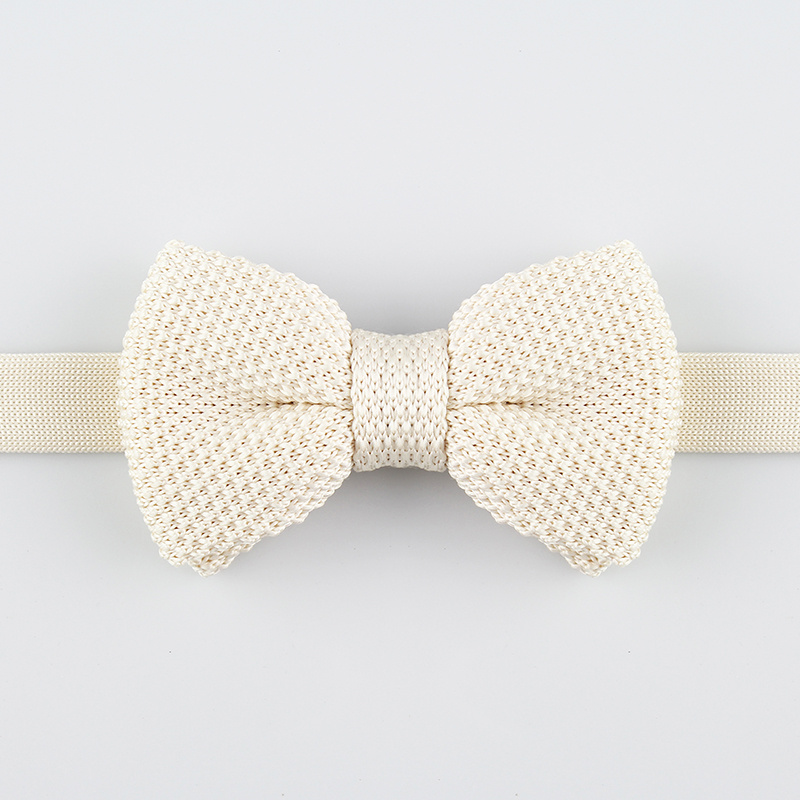 White Knit Bow Tie