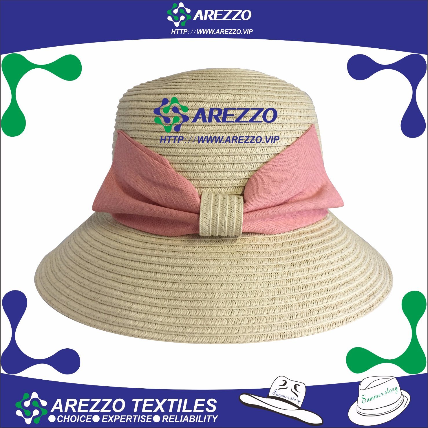 Summer Women's Bucket Paper Straw Hat (AZ013A)