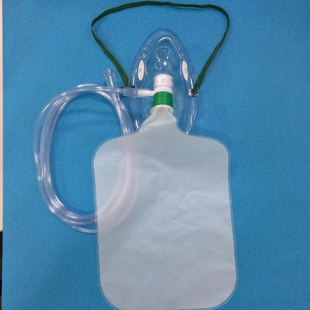 Medical Non-Rebreather Oxygen Mask with Oxygen Bag (Transparent)