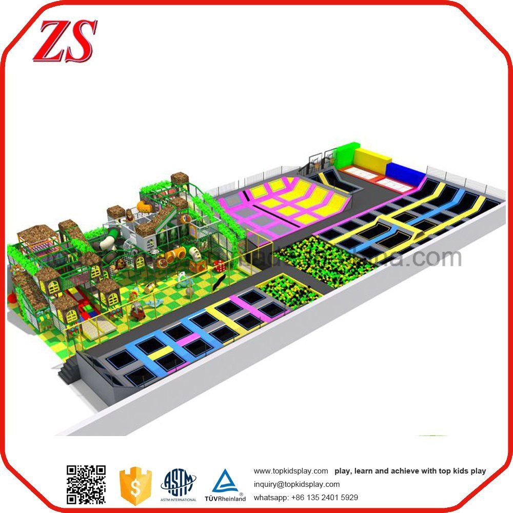ASTM&TUV Approval Bungee Trampoline / Indoor Jumping Trampoline for Adults & Children Amusement Trampoline Park