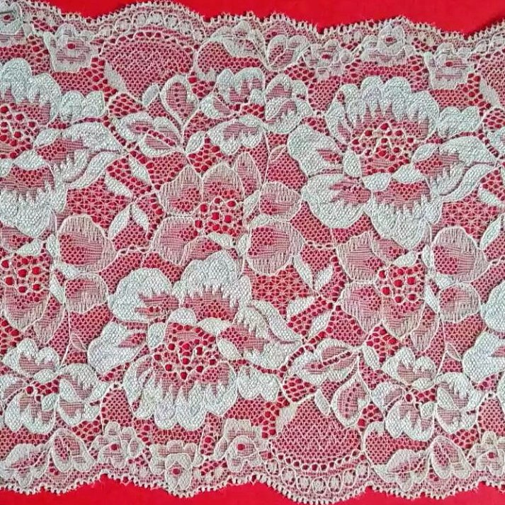 Customized White Net Jacquard Lace Polyester Fabrics