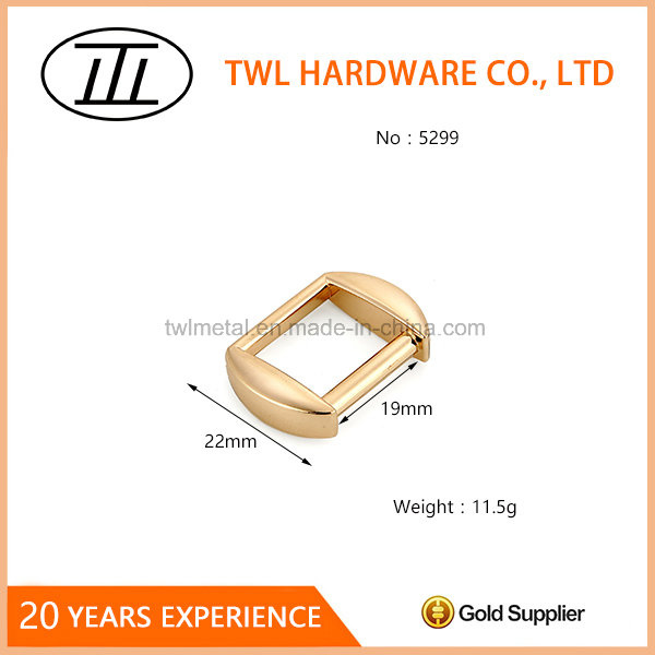 Light Gold Zinc Alloy Strap Adjuster Buckle