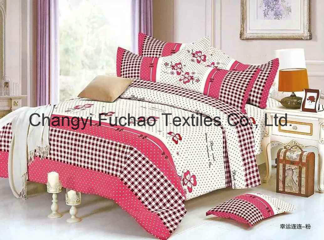 Queen Size Poly/Cotton Material Bedding Set Manufacture Disposable Bed Sheet