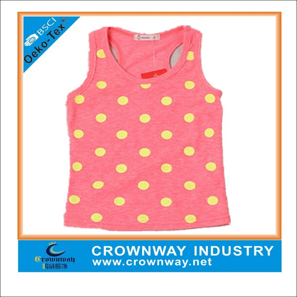 Orange Girls Custom Cotton Singlet with DOT Printing