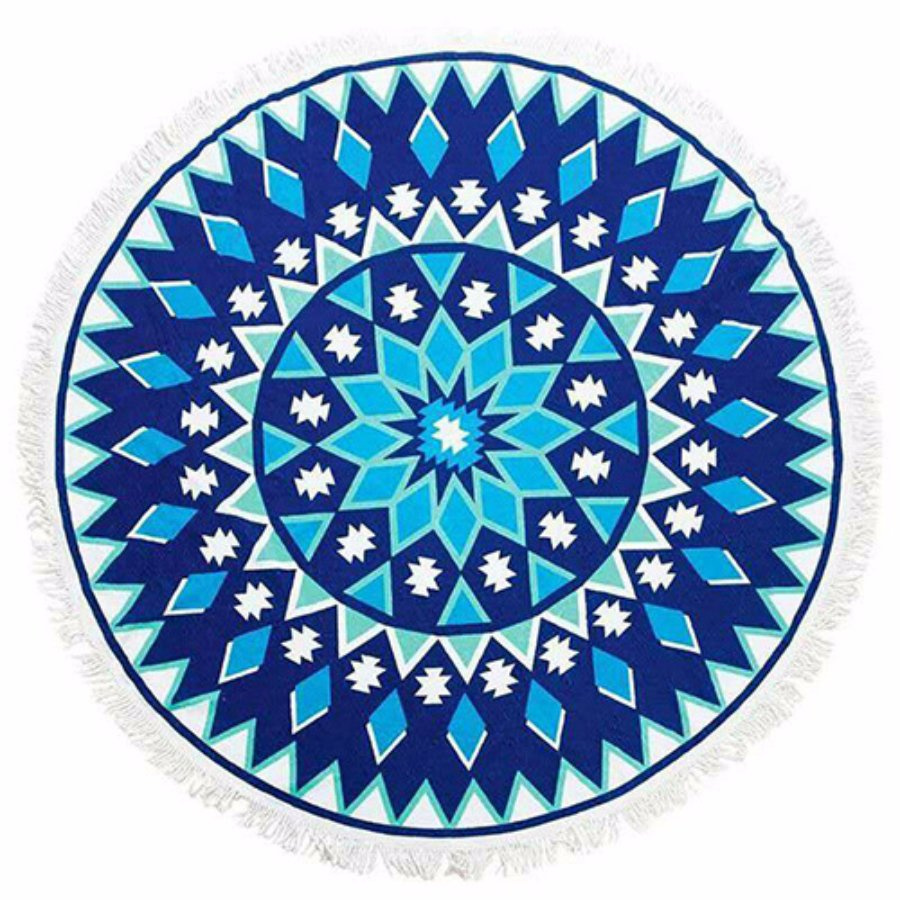 High Quality Cotton Round Beach Towel, Printing Design