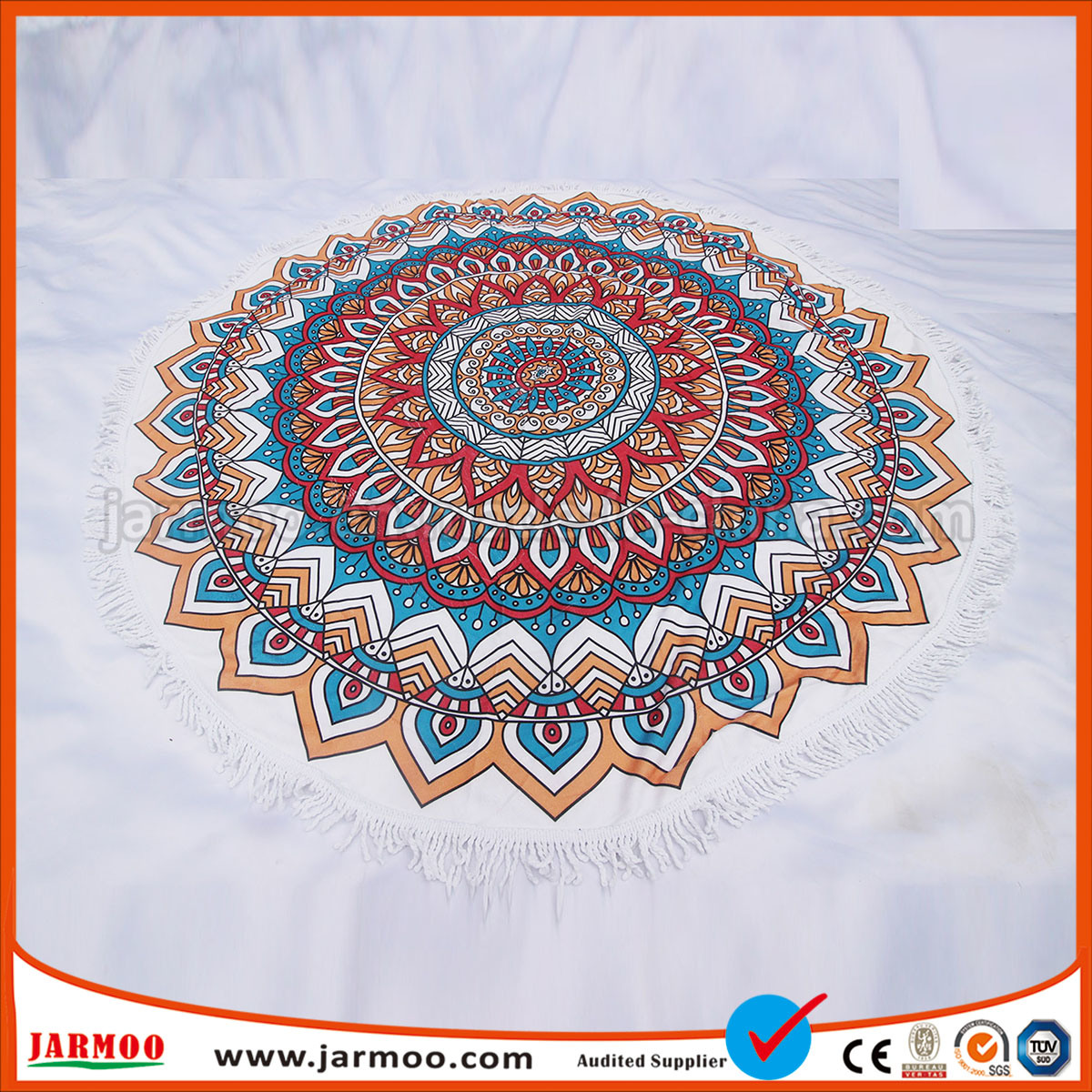 Promotional Cotton Round Beach Towel with Tassels