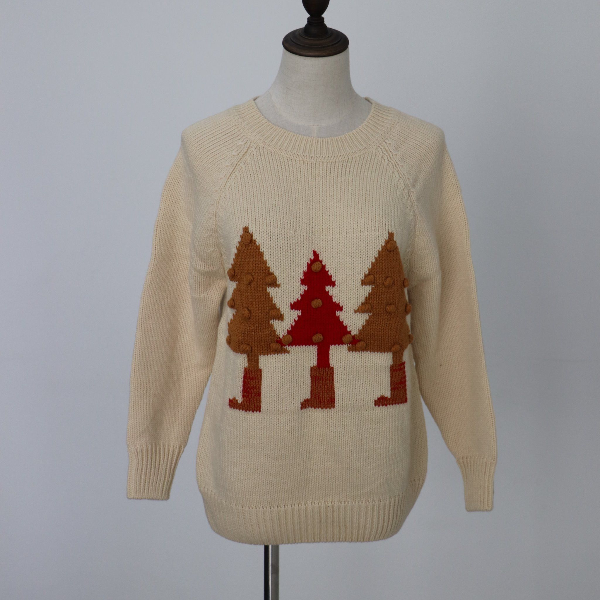 Christmas Gift of Ladeis' Sweater in Jacquard Design and Acrylic Quality Soft Handfeel
