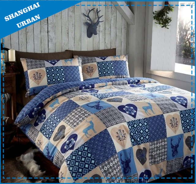 Christmas Patchwork Style Polyester Duvet Cover Bedding Set