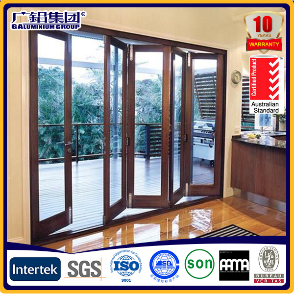 Aluminium Frame Double Glass Patio Folding and Sliding Door