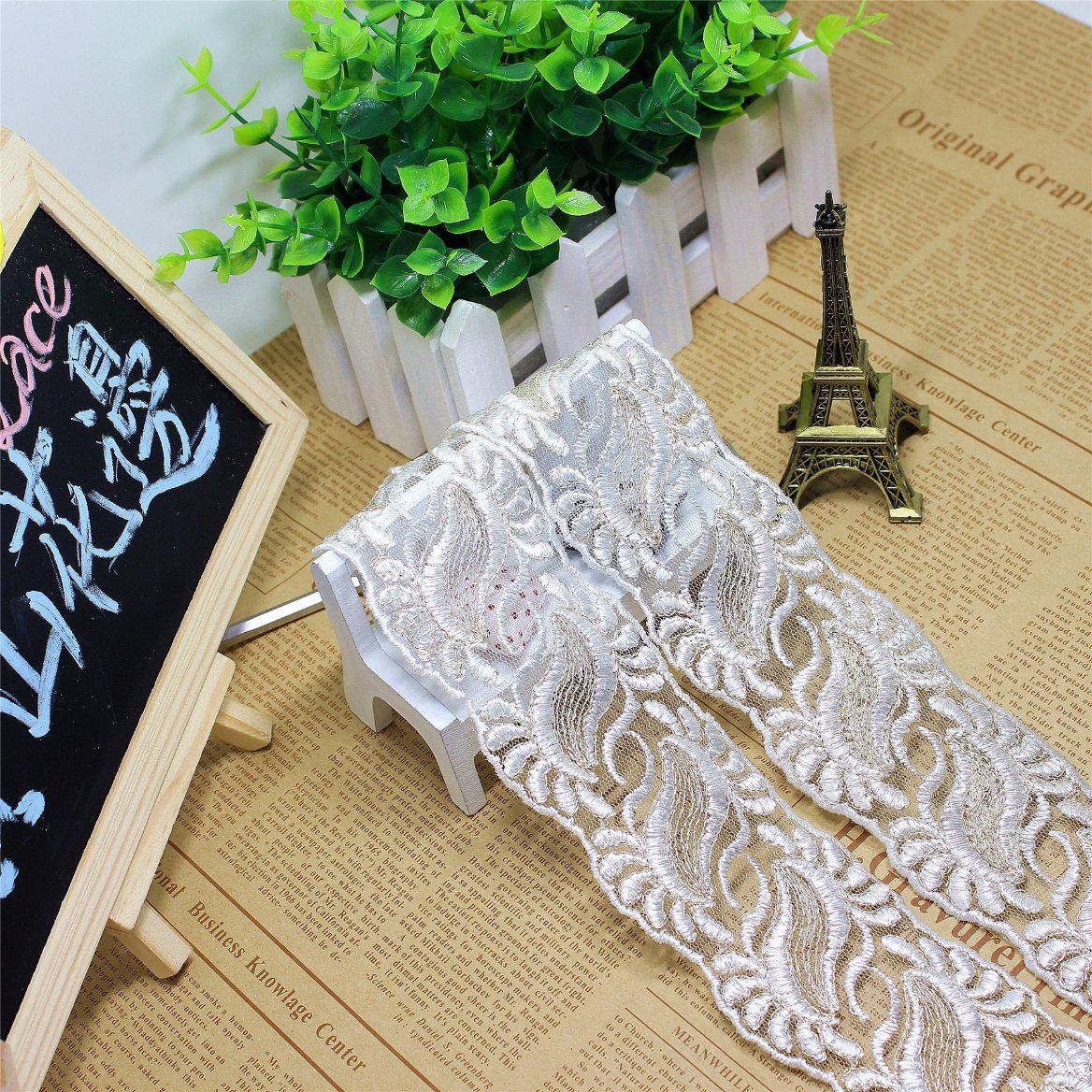 Factory Stock Wholesale 5cm Width Embroidery Nylon Net Lace Polyester Embroidery Trimming Fancy Mesh Lace for Garments Accessory & Home Textiles & Curtains