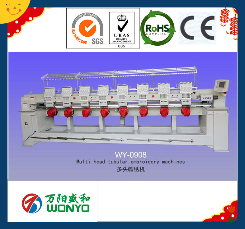 8 Heads 9 Needle Cap Electronic Embroidery Sewing Machine Wy908c/Wy1208c