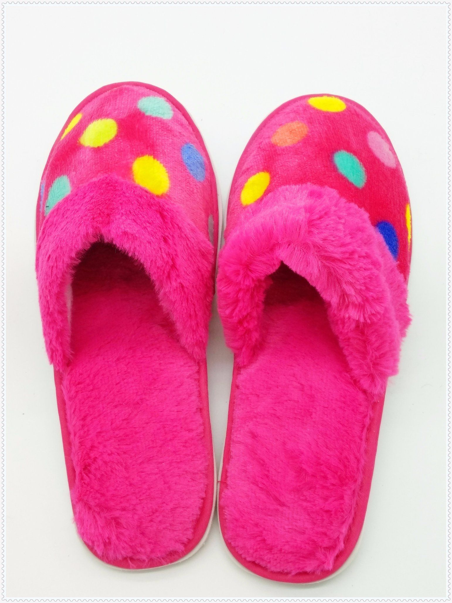 Soft Printed Plush Slipper with EVA Sole