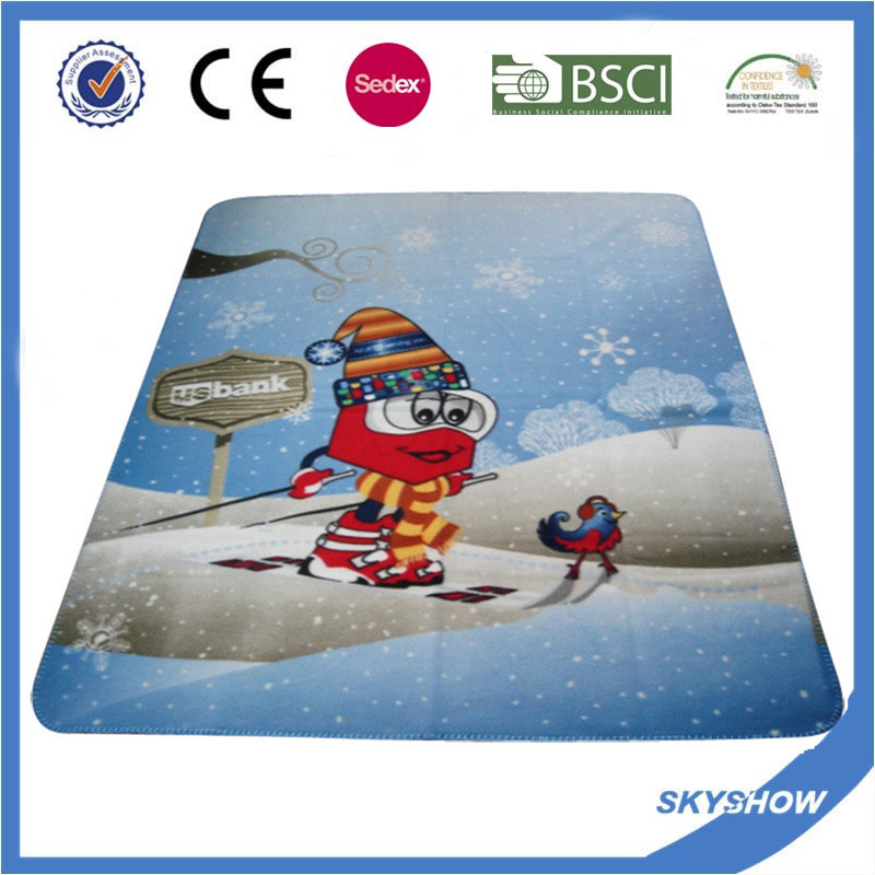 2017 Hot Sale Promotion Polar Fleece Custom Print Polyester Blanket