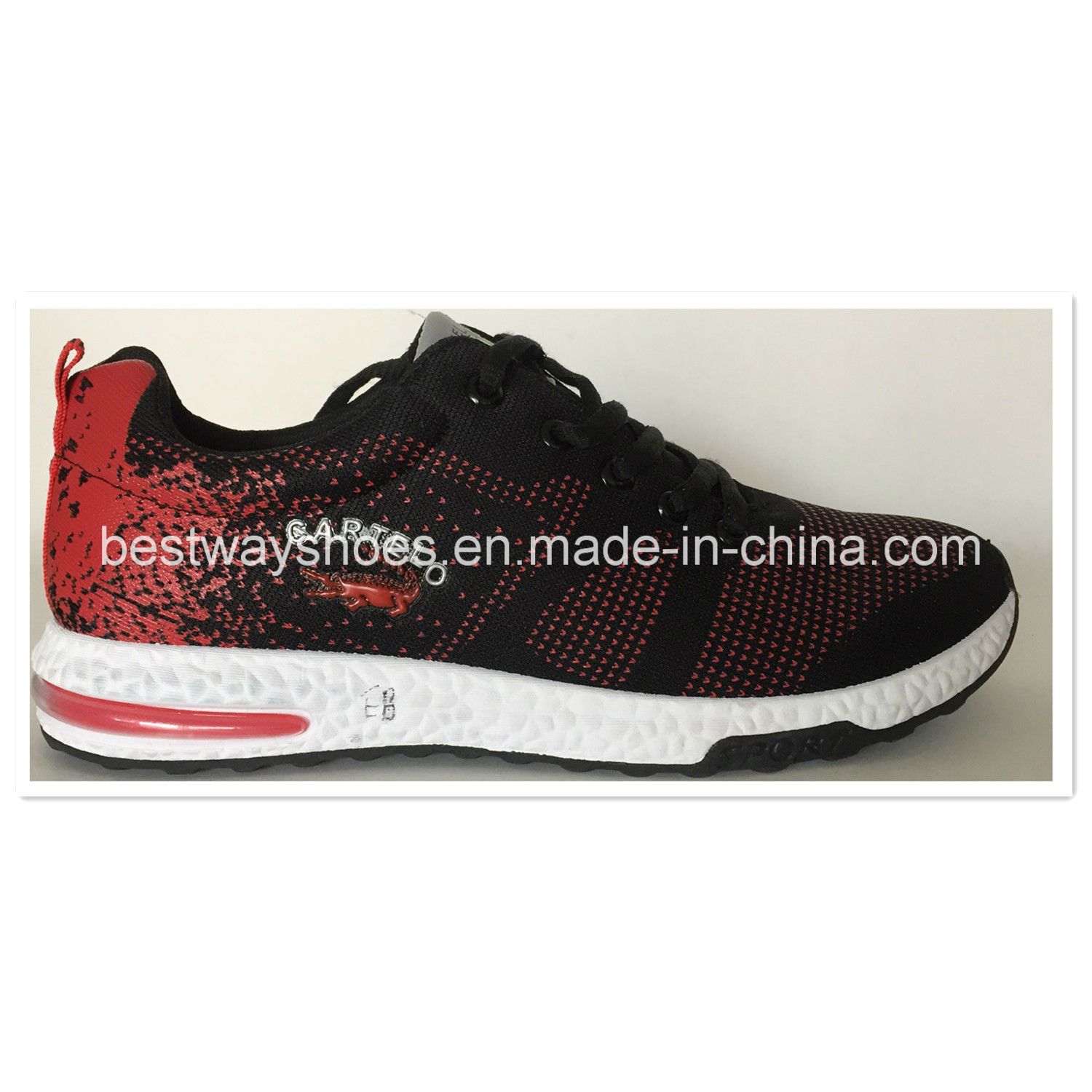Hot Sale Sports Shoes Running Shoe with Flyknit Upper