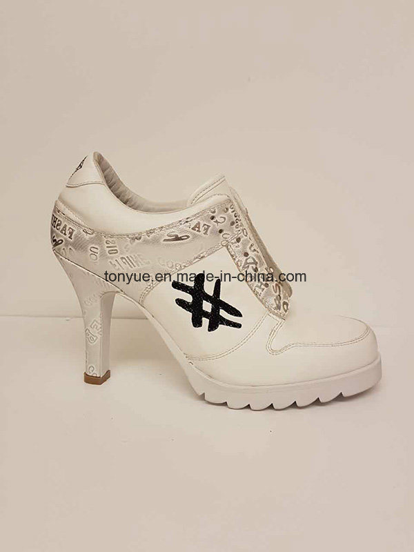 Ladies PU Low Heel Comfortable Sport Heel Shoes