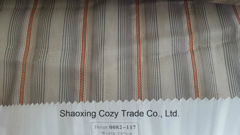 New Popular Project Stripe Organza Voile Sheer Curtain Fabric 0082117