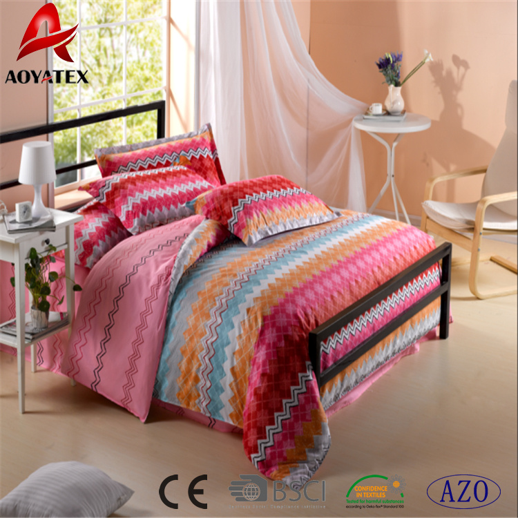 100 Polyester Microfiber Bedding Set, Beautiful Stock Bedding Set