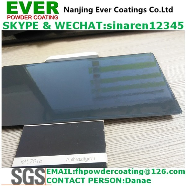 Smooth Glossy Anthracite Grey Color Ral7016 Powder Coating