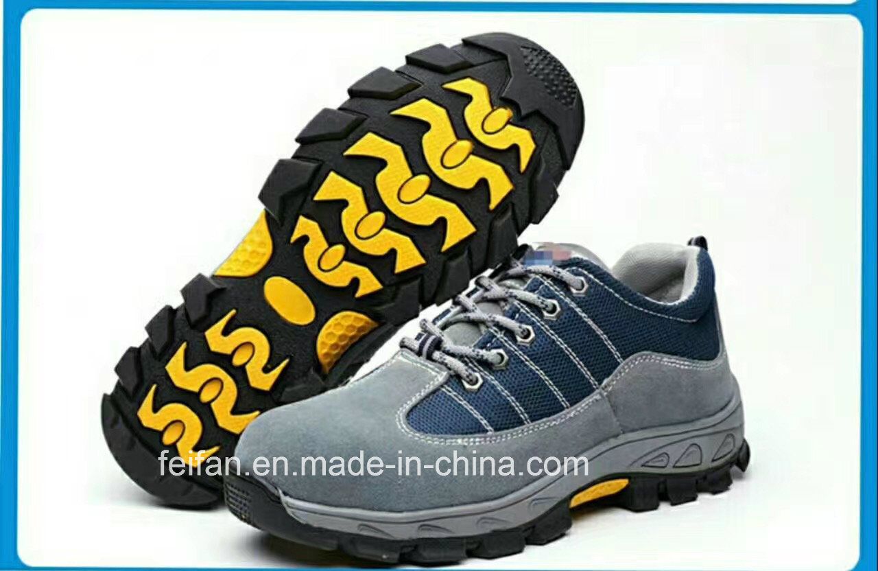 High Quality Suede Leather Safety Footwear with Mesh Upper