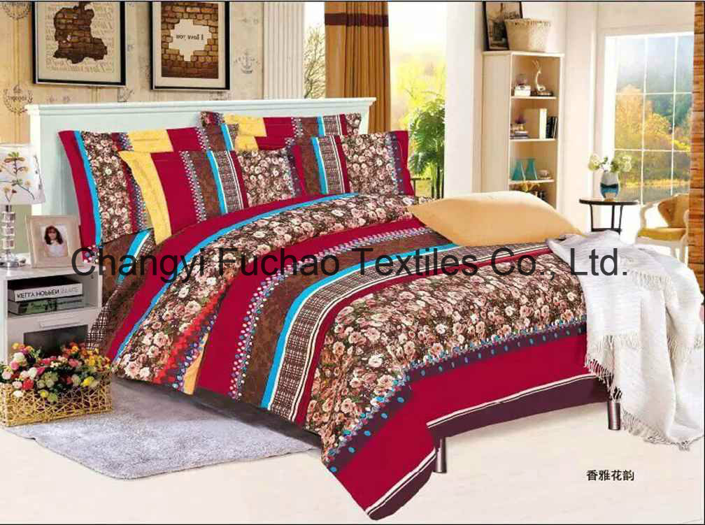 Polyester Light Microfiber Disperse Printting Beautiful Bedding Set
