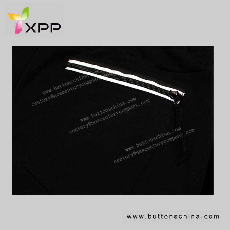 Reflective Zipper for Garment Closed End