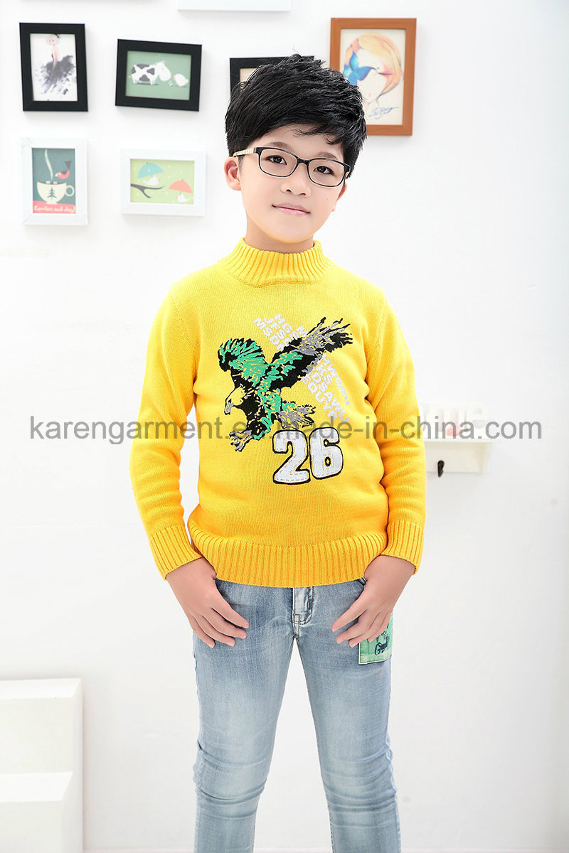 Gradient Color Eagle Boys Wool Sweater