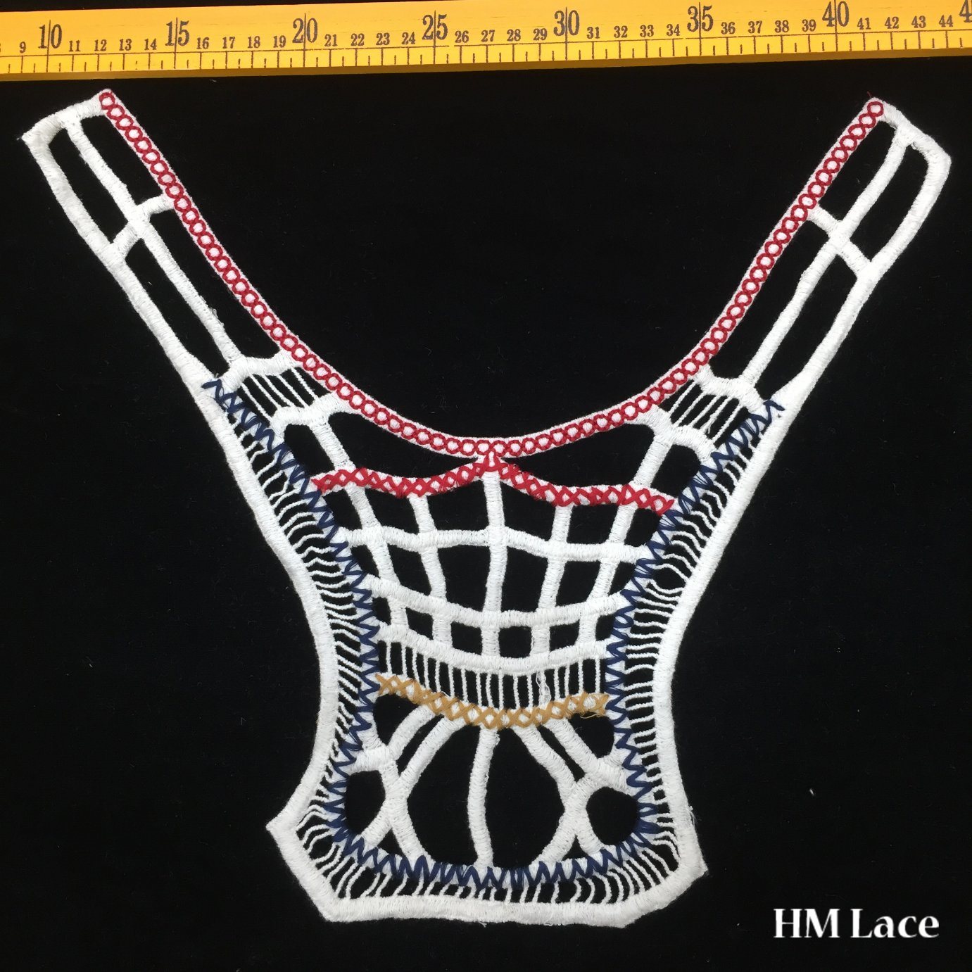 35*31cm Colored Gorgeous Cotton Crochet Collar Lace Trim Soft Thick Embroidery Strip Fringe with Swiss Voile Lace Trimming for Lady Garment Accessories Hm207