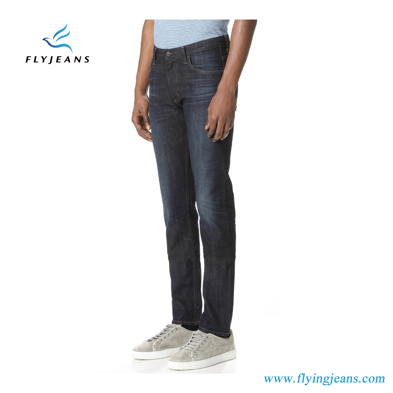 Hot Sale Men Slim-Fit Denim Jeans with Faded Wash by Fly Jeans