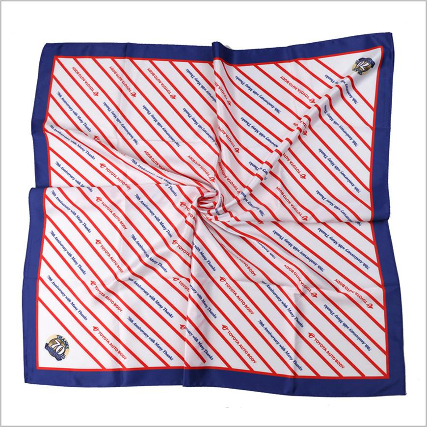New Design Uniform Printed Silk Polyester Logo Scarf (SF-009)