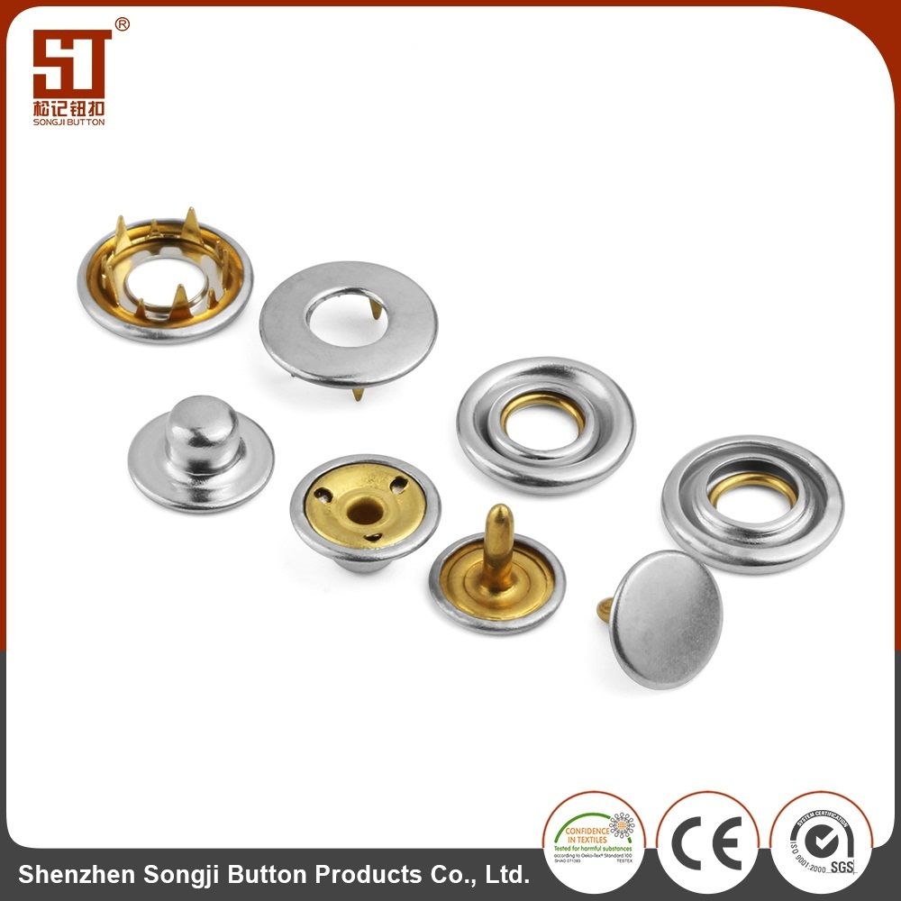 Clothes Round Color Matching Metal Prong Snap Button