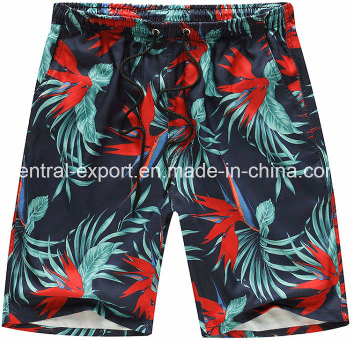 Oeko-Tex Full Waist Polyester Patterned Men Board Short Swimwear