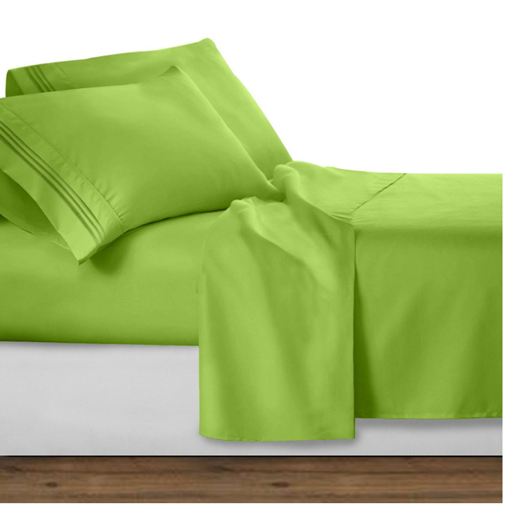Home Hotel Collection Solid Microfiber Bedding Bed Sheet Sets