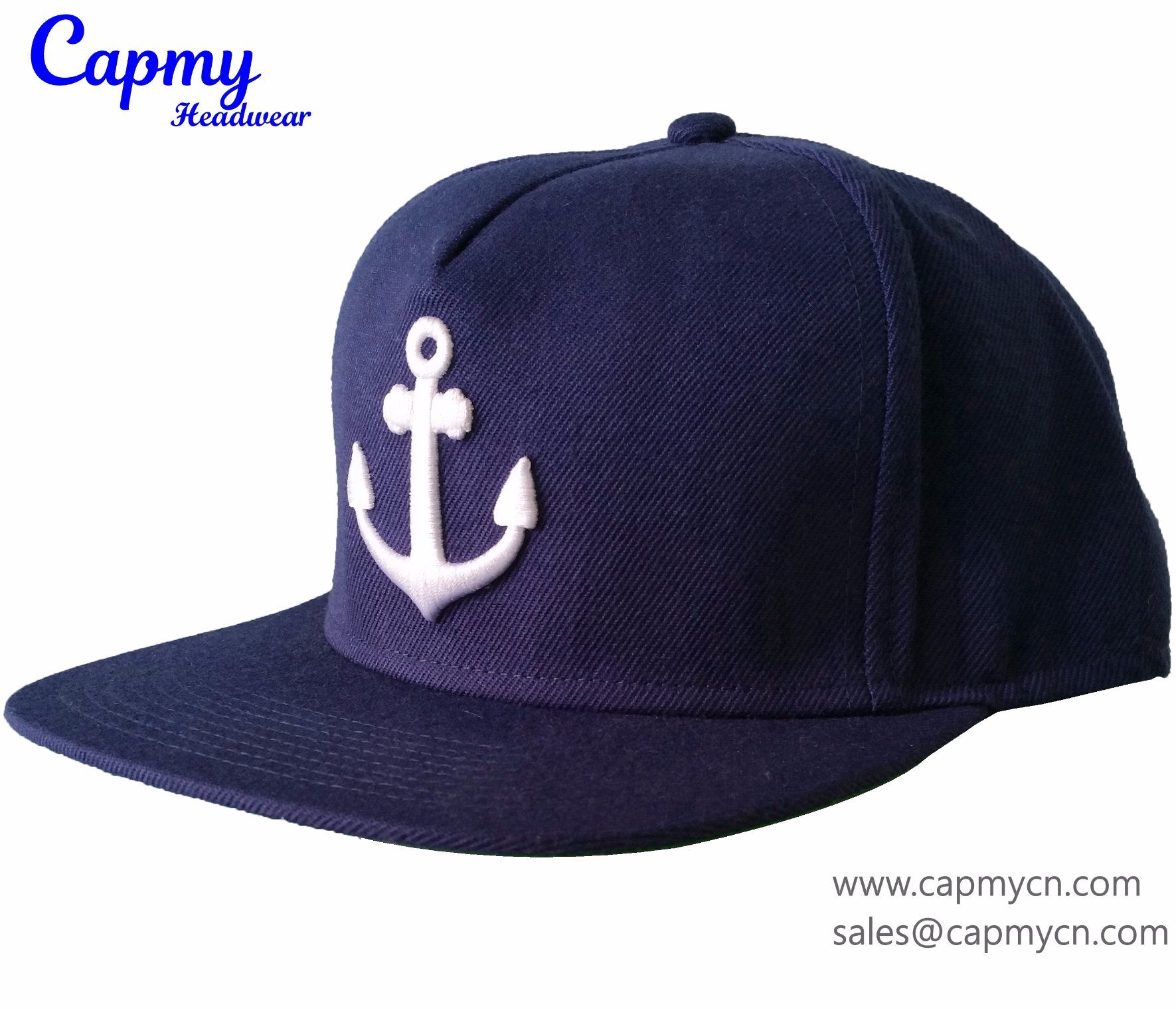 Custom Navy Blue Snapback Cap Hat Factory in China