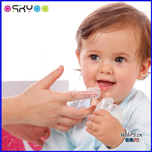 Soft Baby Teether Silicone Infant Finger Toothbrush