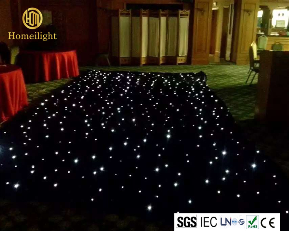 Black LED Star Curtain with White Lamp